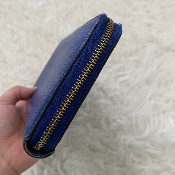CELINE Drummed Large Zip Around Multifunction Wallet Indigo - Picture 9 of 13